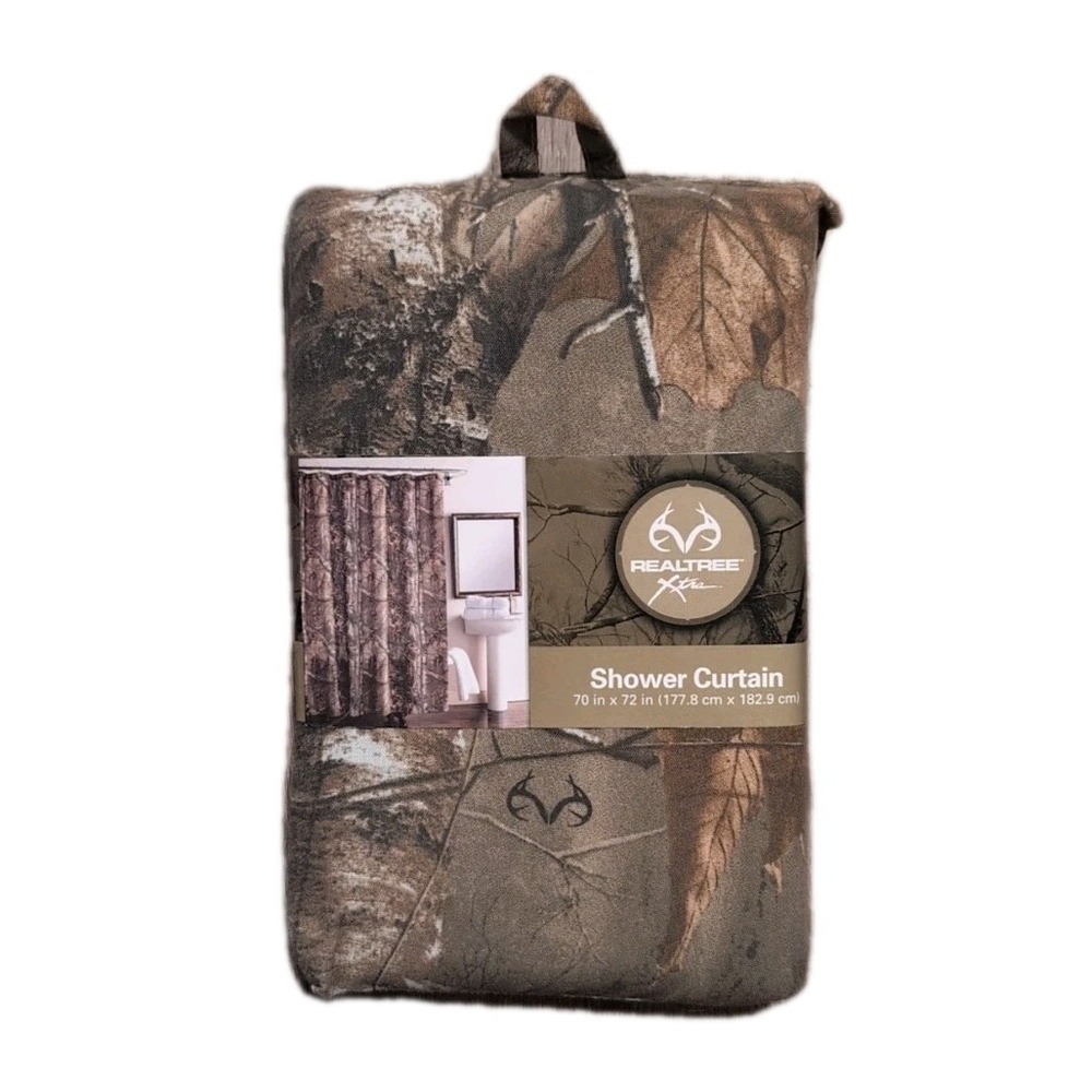 Realtree Xtra Camouflage Camo Fabric Shower Curtain 70" X 72" Hunting Cabin - Picture 3 of 10